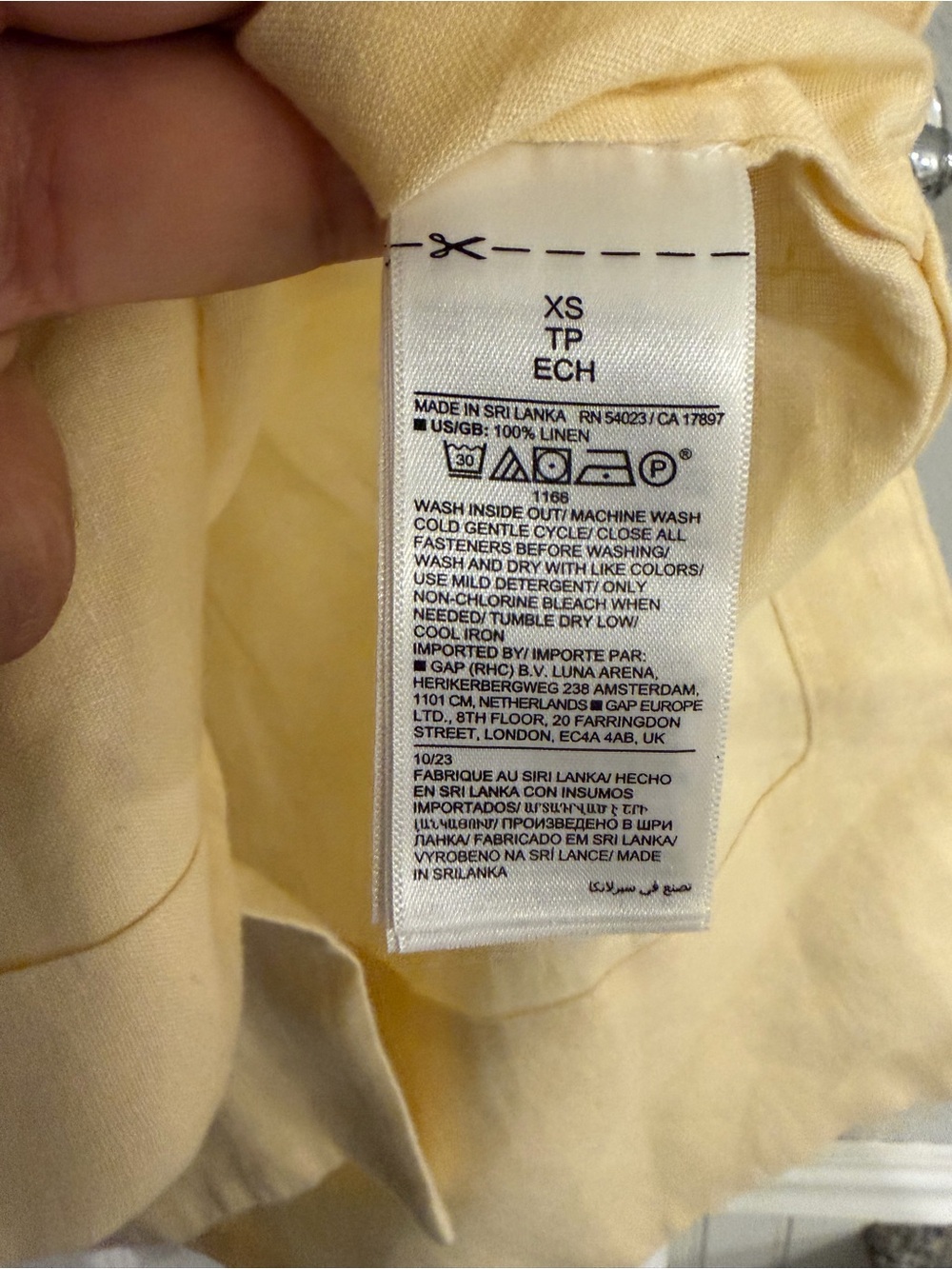 Banana Republic Linen Camp Shirt Butter Yellow XS - Picture 5 of 7